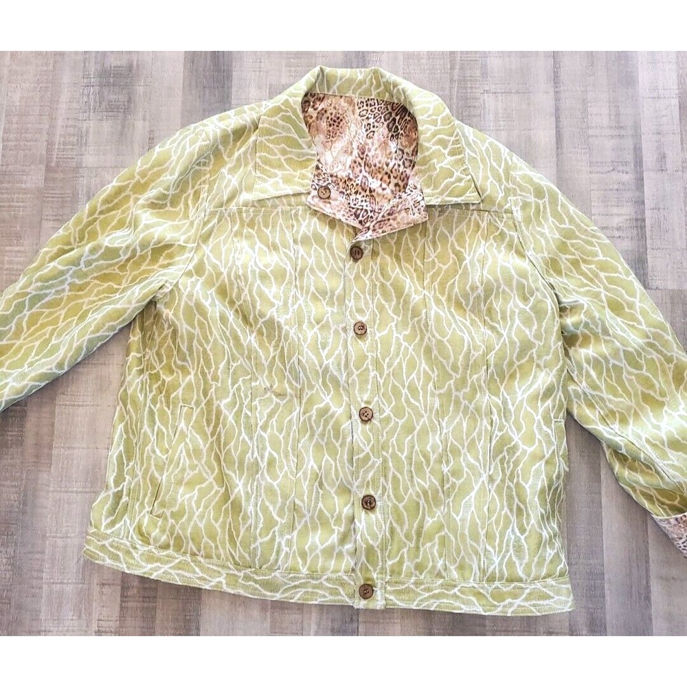 Womens Med Reversible Giraffe Animal Print Jacket Unbranded Green Unique‎